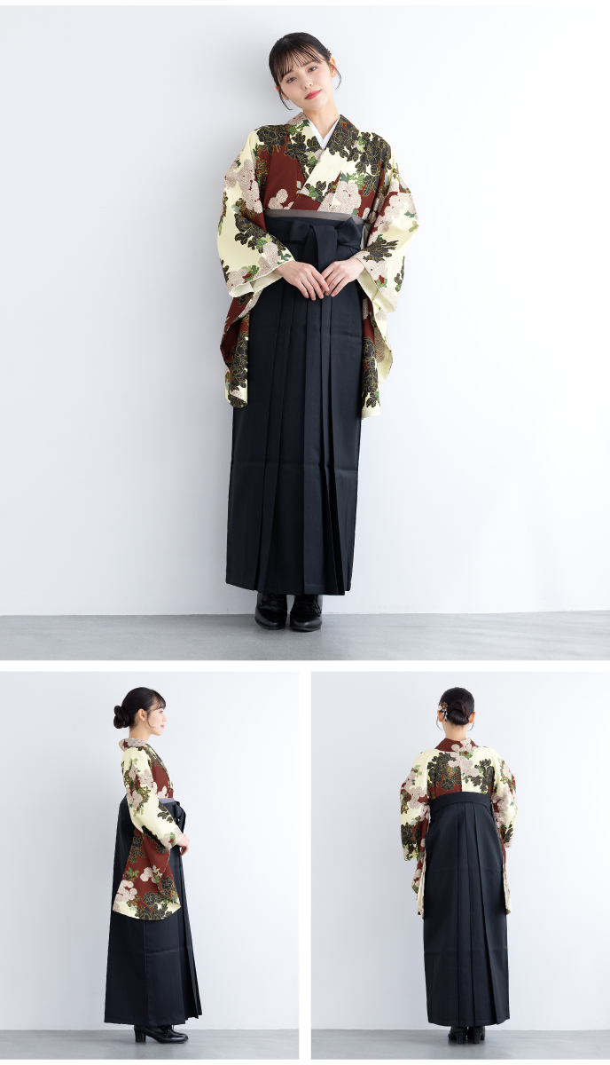 着物、袴セット 卒業式 袴 セット 二尺袖 着物 3点セット 絵羽柄 小振袖 女の子