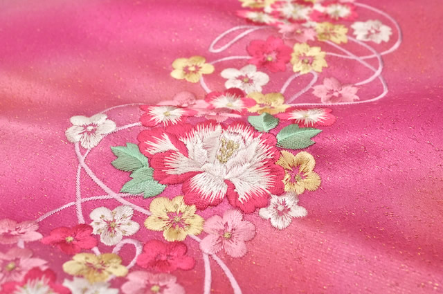 丹後ちりめん梅刺繍振袖向け帯揚げb
