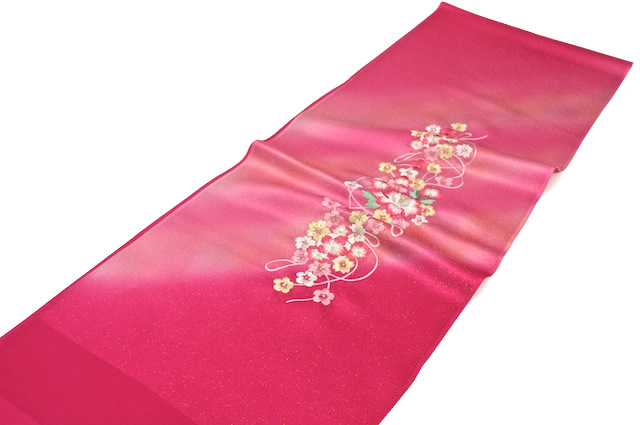 丹後ちりめん梅刺繍振袖向け帯揚げc