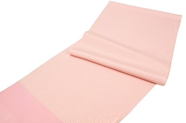 シンプルチェックの正絹帯揚げc