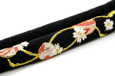 振袖,帯締め,黒,桜,刺繍,振袖用帯締め,成人式帯締めアップ