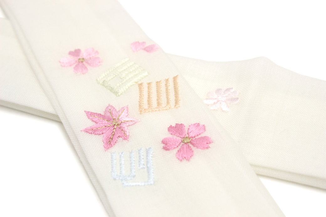 可愛い刺繍色のモスリン腰ひも