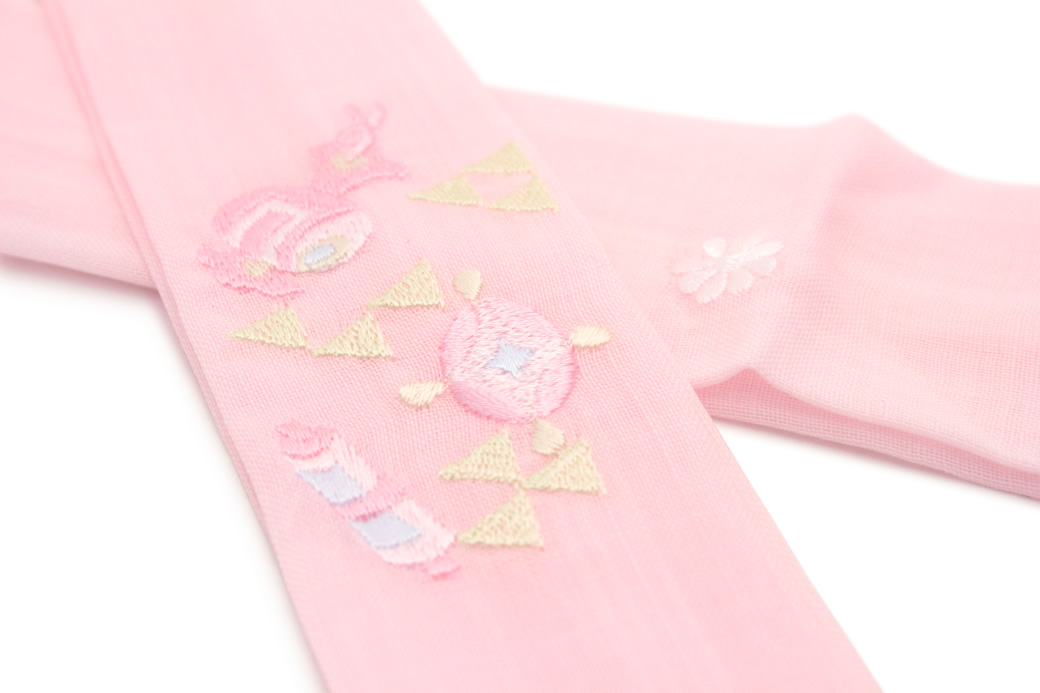 可愛い刺繍色のモスリン腰ひも