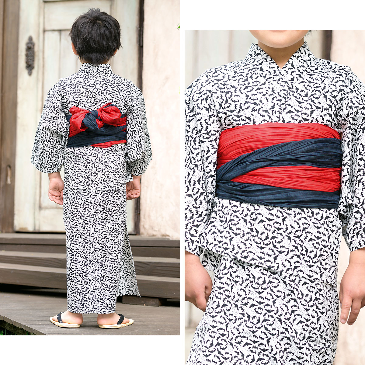 可愛いキッズ兵児帯と浴衣の2点セット