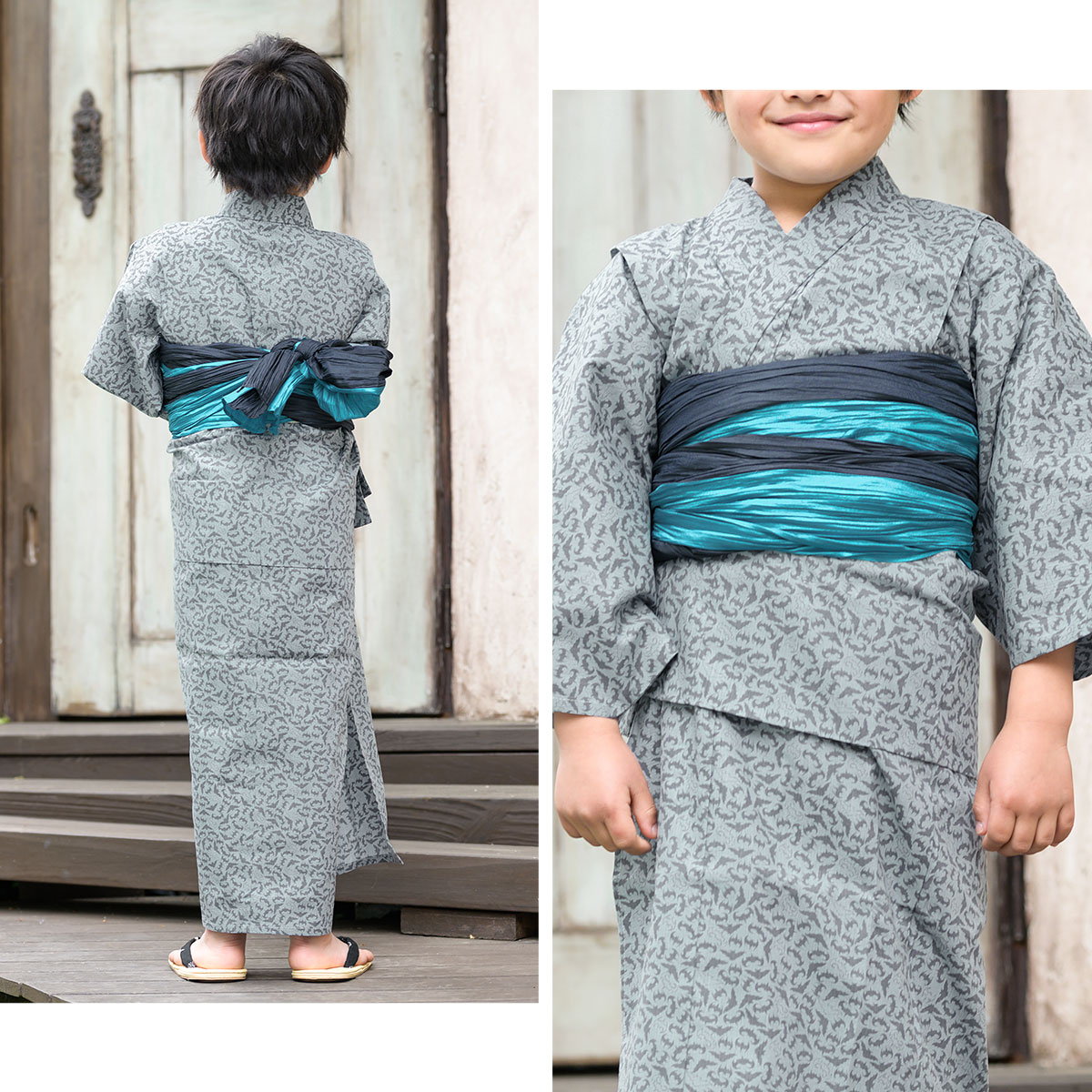 可愛いキッズ兵児帯と浴衣の2点セット