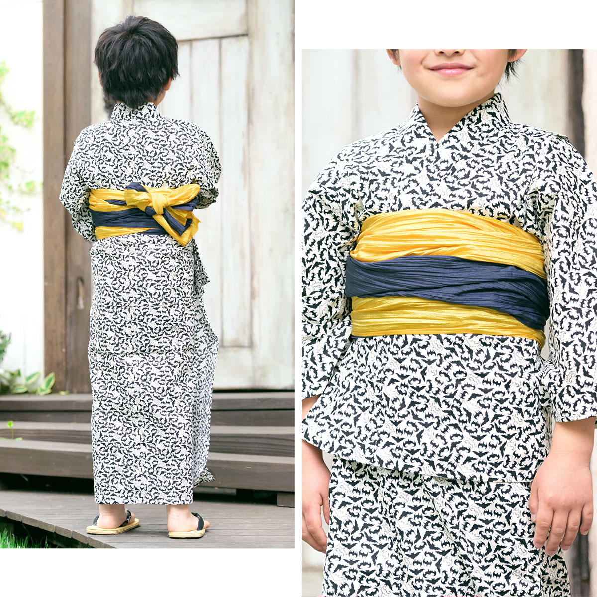 可愛いキッズ兵児帯と浴衣の2点セット