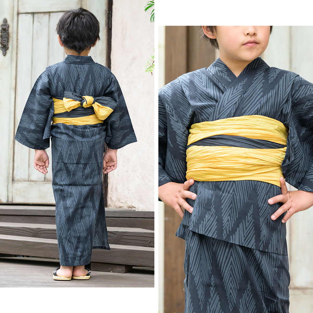 可愛いキッズ兵児帯と浴衣の2点セット