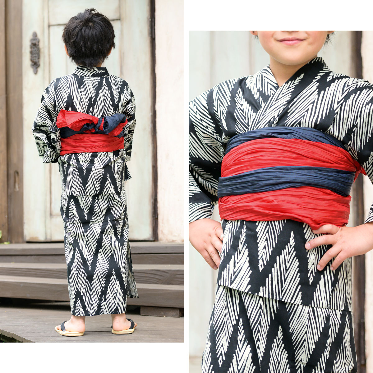 可愛いキッズ兵児帯と浴衣の2点セット