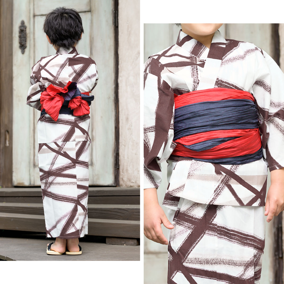 可愛いキッズ兵児帯と浴衣の2点セット