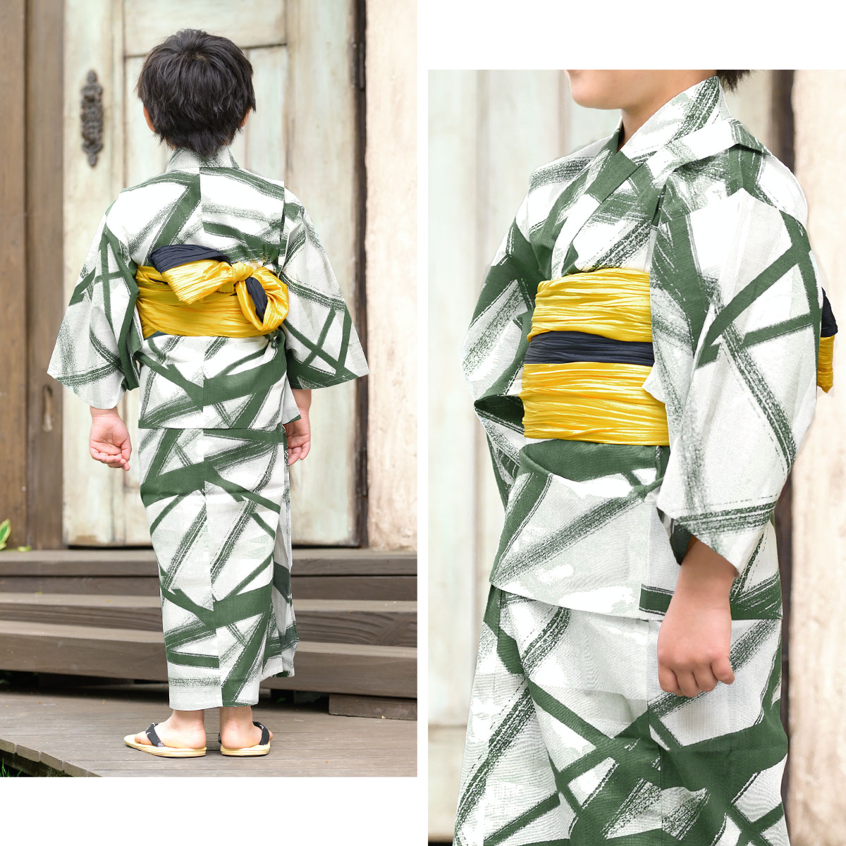可愛いキッズ兵児帯と浴衣の2点セット