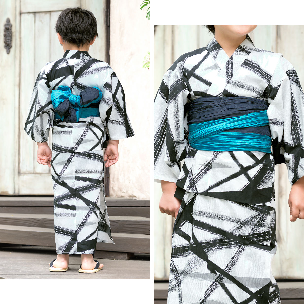可愛いキッズ兵児帯と浴衣の2点セット
