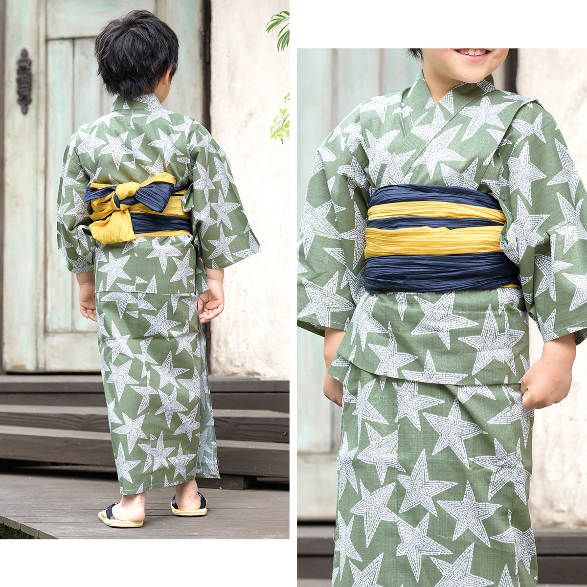 可愛いキッズ兵児帯と浴衣の2点セット