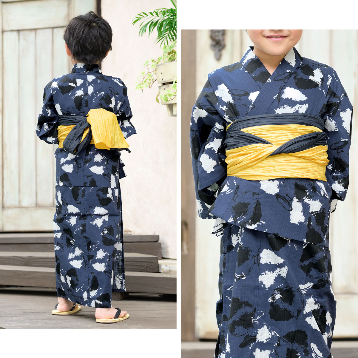可愛いキッズ兵児帯と浴衣の2点セット