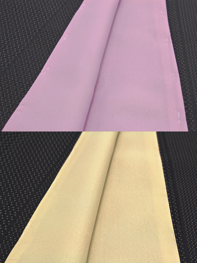 八掛と同色のドット模様が可愛いプレタ着物