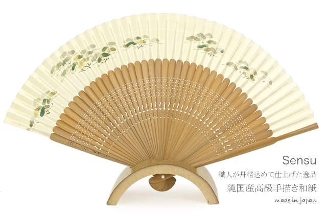 純国産和紙を使用した高級手描き扇子