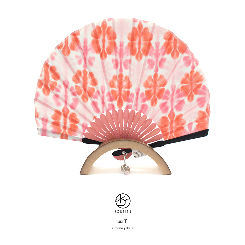 花柄の手染め和紙扇子