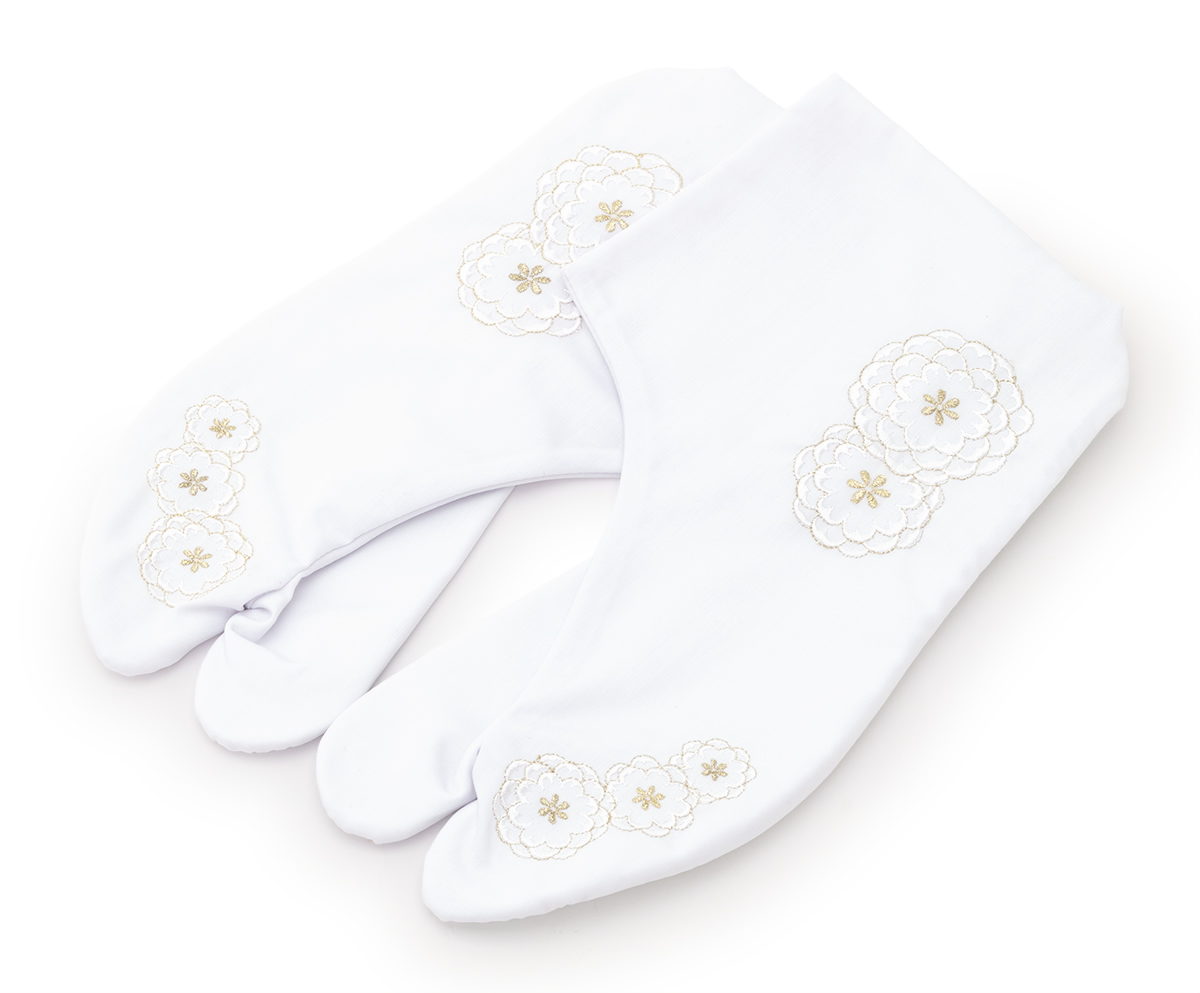 お花の刺繍が可愛いレディース足袋