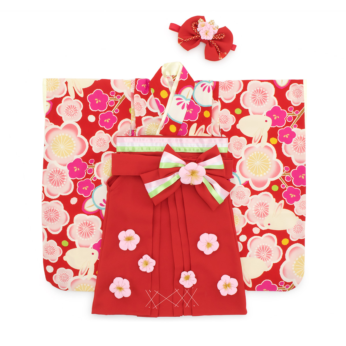 梅の花が咲く袴(スカート)が愛らしいセット