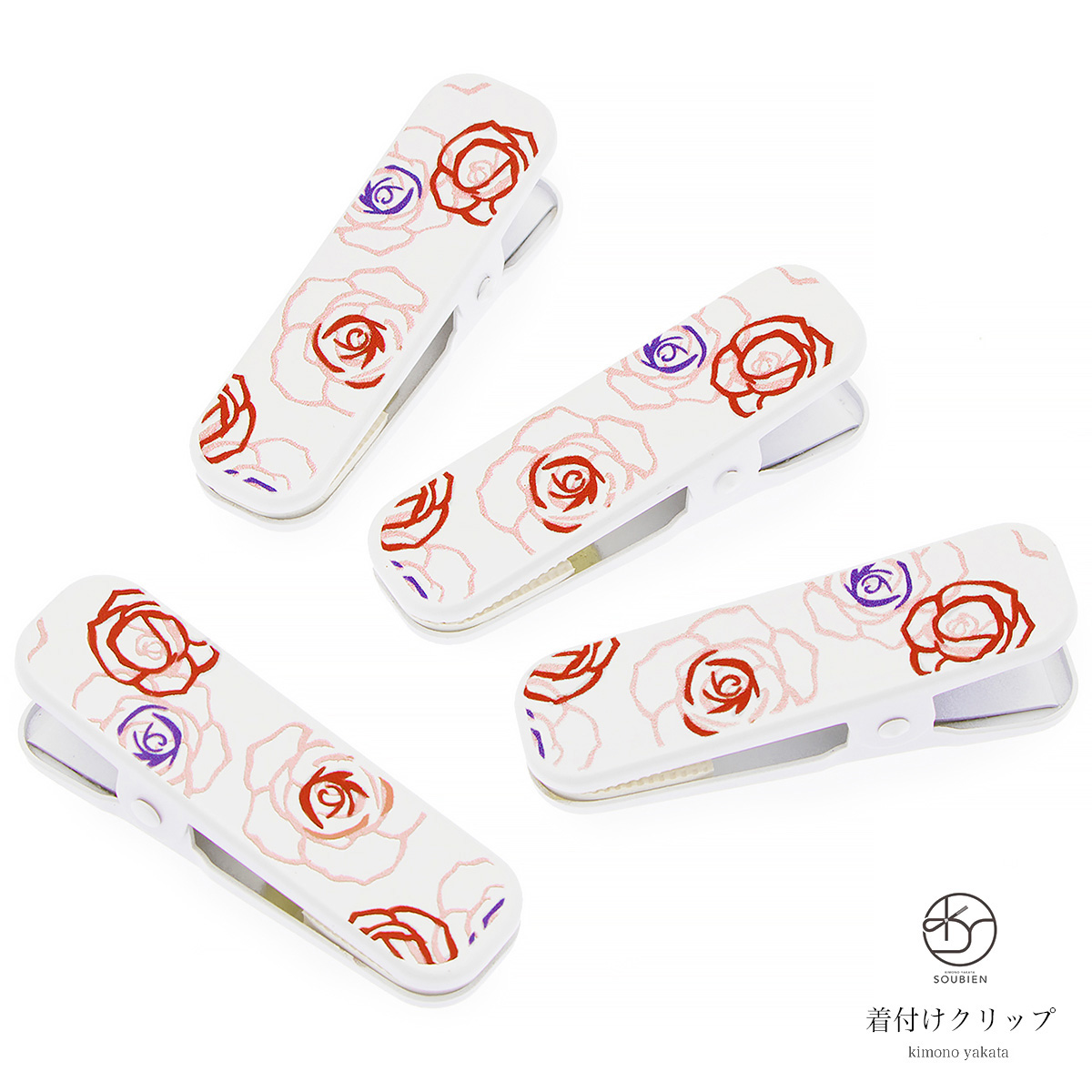 着付け,クリップ,小,バラ,和装小物
