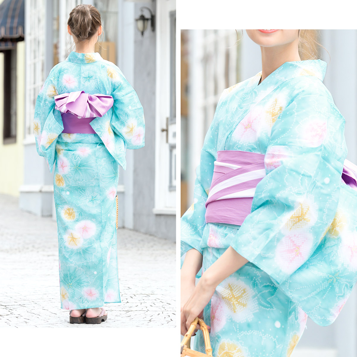 美品 浴衣 帯 セット あさがお 大人 綺麗 浴衣セット レディース レトロ 浴衣セット 大人 3点セット 黒