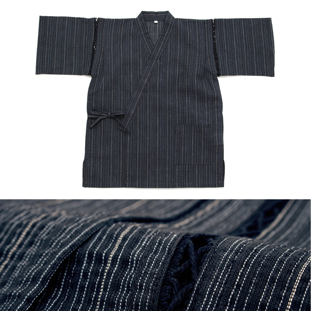 しじら織りで涼しげキッズ甚平