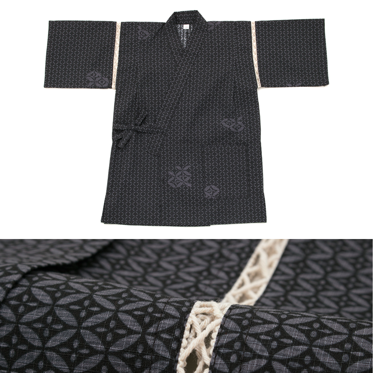 綿100%で涼しげキッズ甚平